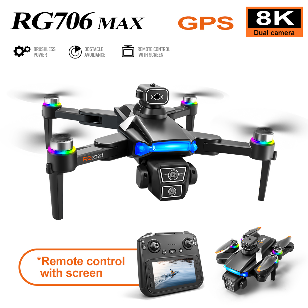JJRC RG706 Max GPS Drone With 8K HD Dual Camera Brushless 360° Obstacle Avoidance Drones 5G WIFI FPV Aircraft RC Quadcopter Toy
