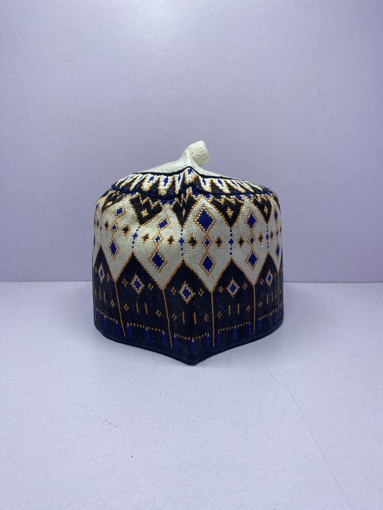 White – Hausa/Fulani Cap, Kufi, Handwoven Cap, Zawa
