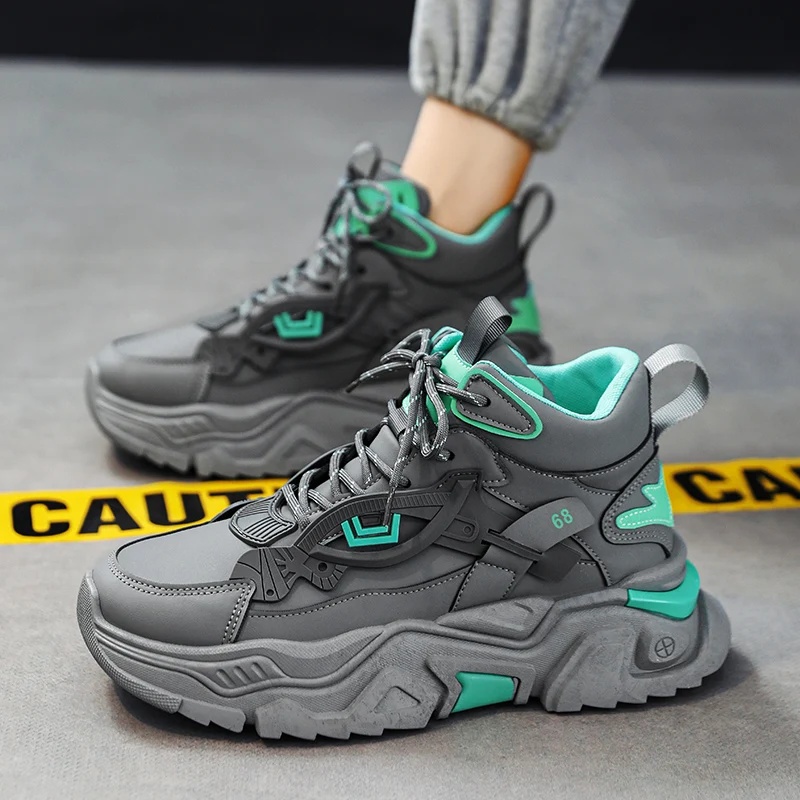 Men's High Top Dad Shoes with Thick Sole And Hidden Height 12cm Increase 10 Casual Sports Shoes for Adults Summer Synthetic