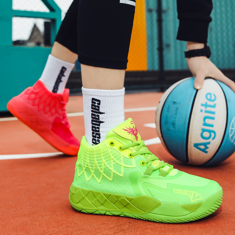 Three-ball generation Lamelo Ball basketball shoes Yin-yang high-top practical youth student basketball shoes men's sports shoes