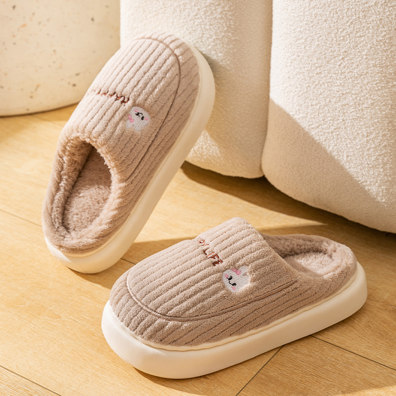 Cotton slippers for women, winter new style, indoor living, warm home, woolen slippers for men, autumn and winter