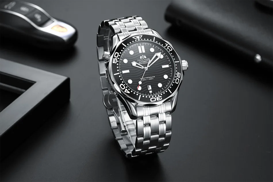 Luxury New Automatic Watch for Men Mechanical Watches Stainless Steel Bracelet Ceramic Diver
