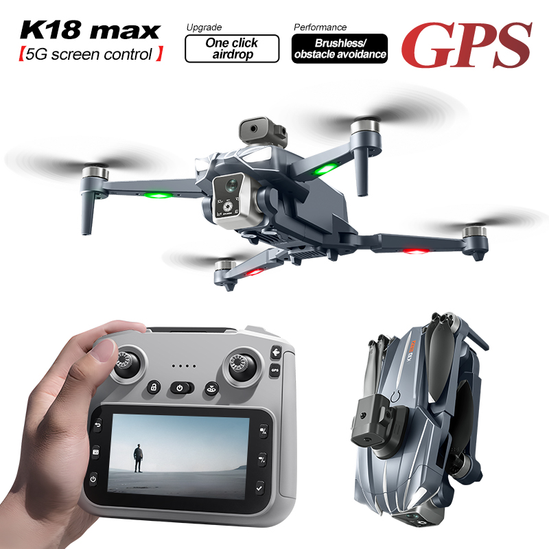 K18 Max Mini Drone 8K Professional FPV GPS Dron With 8K Camera RC Quadcopter Brushless Obstacle Avoidance Aerial Photography Toy