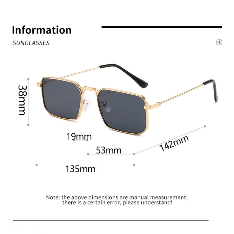 High Quality Rectangle Sunglasses Women Metal Frame Glasses Vintage Brand Square Sun Glasses for Men Shades Female Eyewear