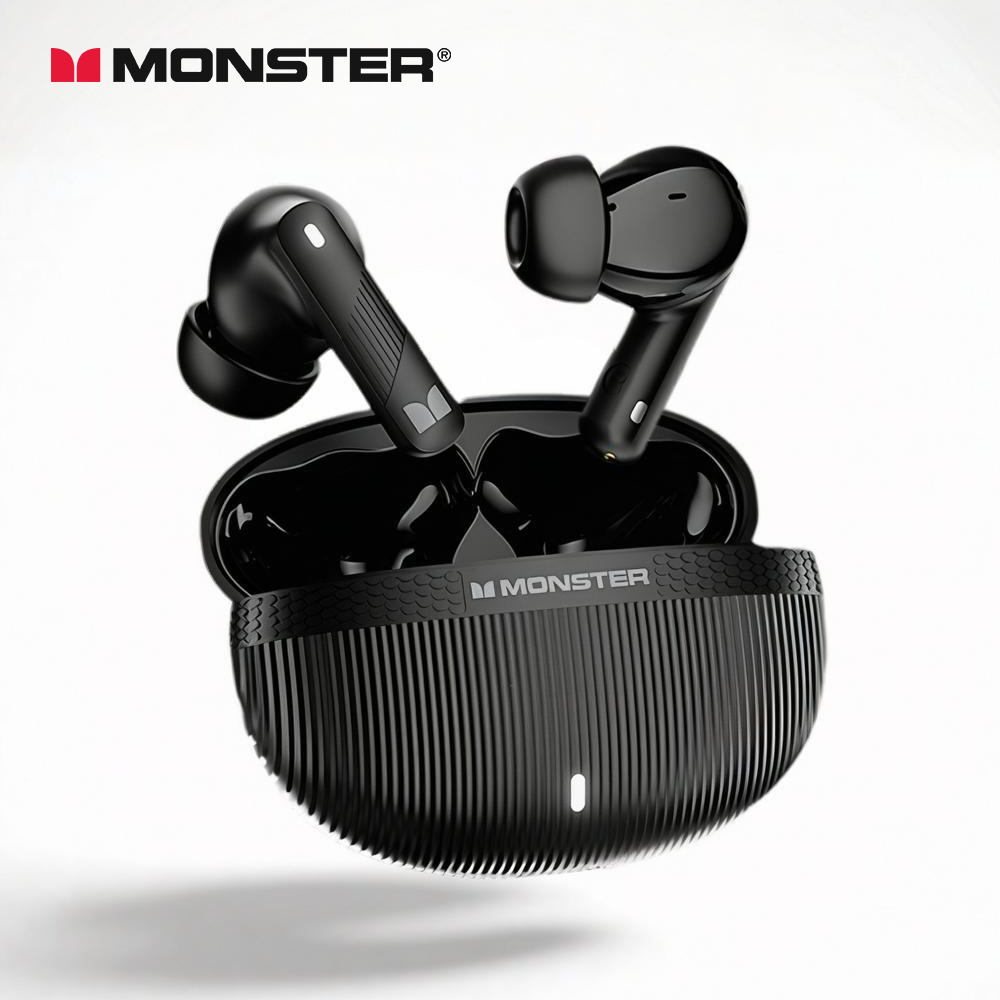 Monster AuraFit GT22 -35dB Active Noise Cancelling Earbuds 360° Stereo Wireless Bluetooth Headphone ANC Bluetooth 5.3 Earphone