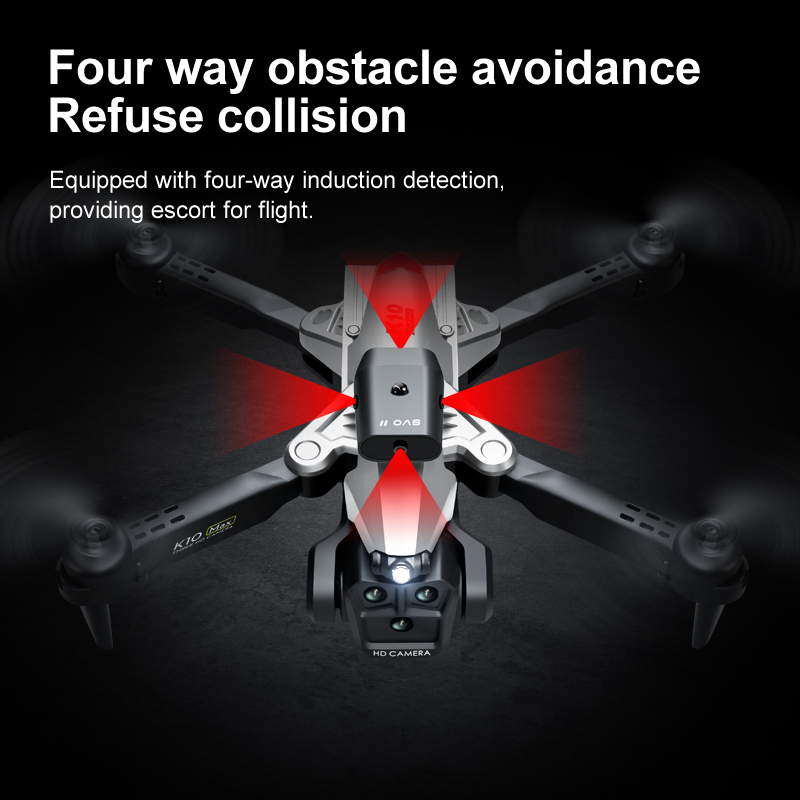 New K10MAX Drone Triple HD Camera Aerial  OAS Remote Control Aircraft Optical Flow Quadcopter Kid Gifts