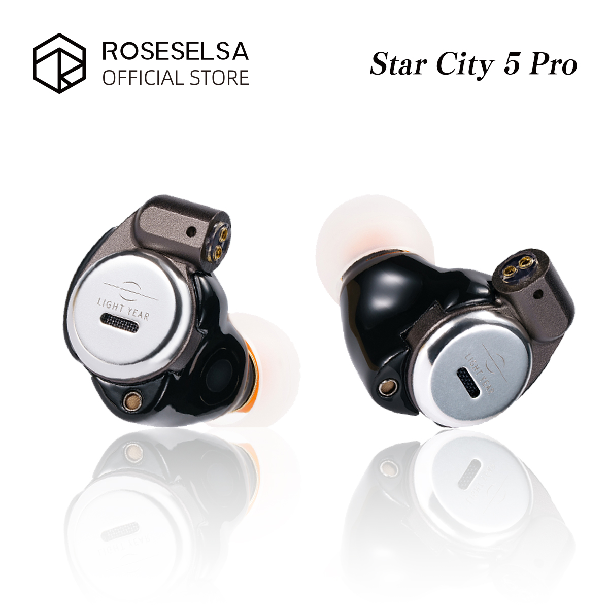 ROSESELSA Star City 5 Pro Wired Earbuds 1DD+2BA Hybrid IEM Earphones HiFi in-Ear Earphones Detachable Cable for Audiophile