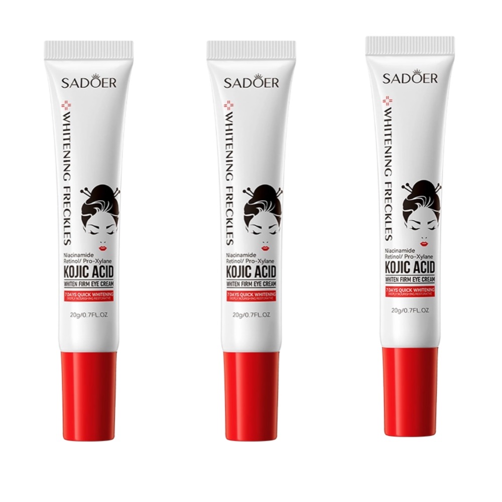 SADOER Kojic Acid Whitening Eye Cream Anti Dark Circles Remove Bags Moisturizing Firming Anti-aging Eye Beauty Skin Care