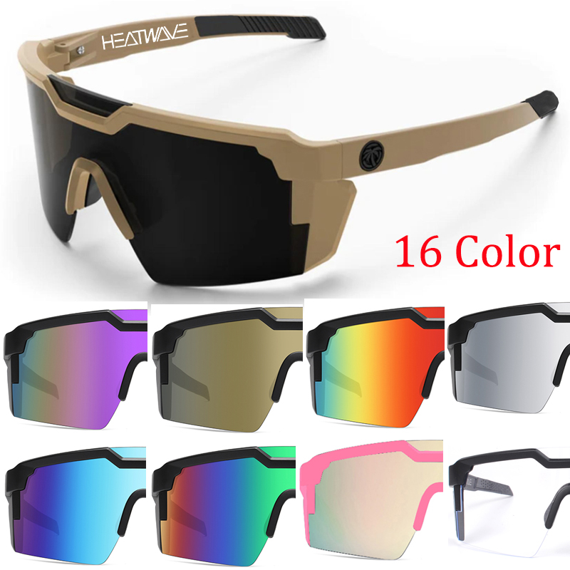 NEW High quality luxury Heat Wave brand sunglasses square Conjoined lens cycling Women men sun glasses UV400