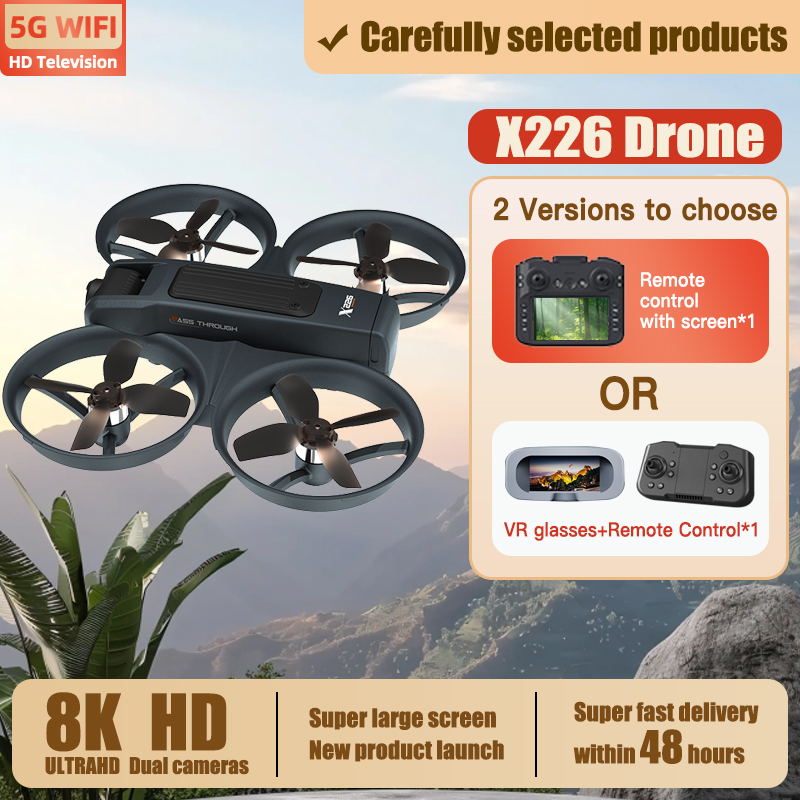 For Xiaomi X226/VR RC Drone 8K Professional 4K HD Dual Camera Brushless Motor 5G WIFI FPV Obstacle Avoidance Quadcopter Dron Toy