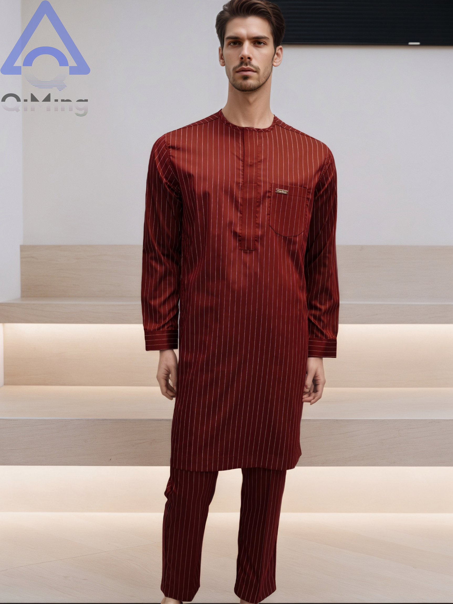 Luxury 60% Cotton Tobe Muslim Mens Abaya Arab Wedding Turkish Kaftan Striped Style Islamic Prayer Dubai Arabic Full Clothes Man