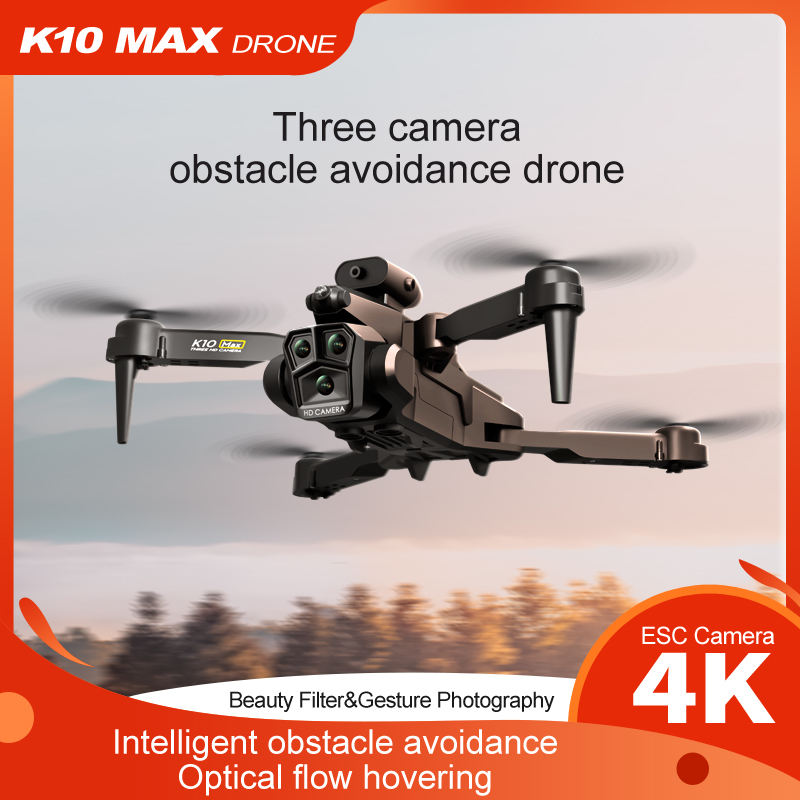 New K10MAX Drone Triple HD Camera Aerial  OAS Remote Control Aircraft Optical Flow Quadcopter Kid Gifts