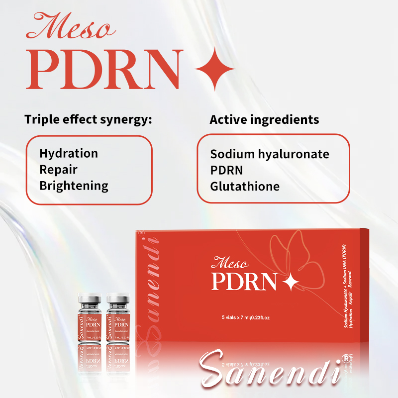 Sanendi PDRN Salmon DNA Serum for Facial Dr.Pen Hydro Glow Vitamin C Skin Booster Brighten Korean Skincare Hydration 7ml*5
