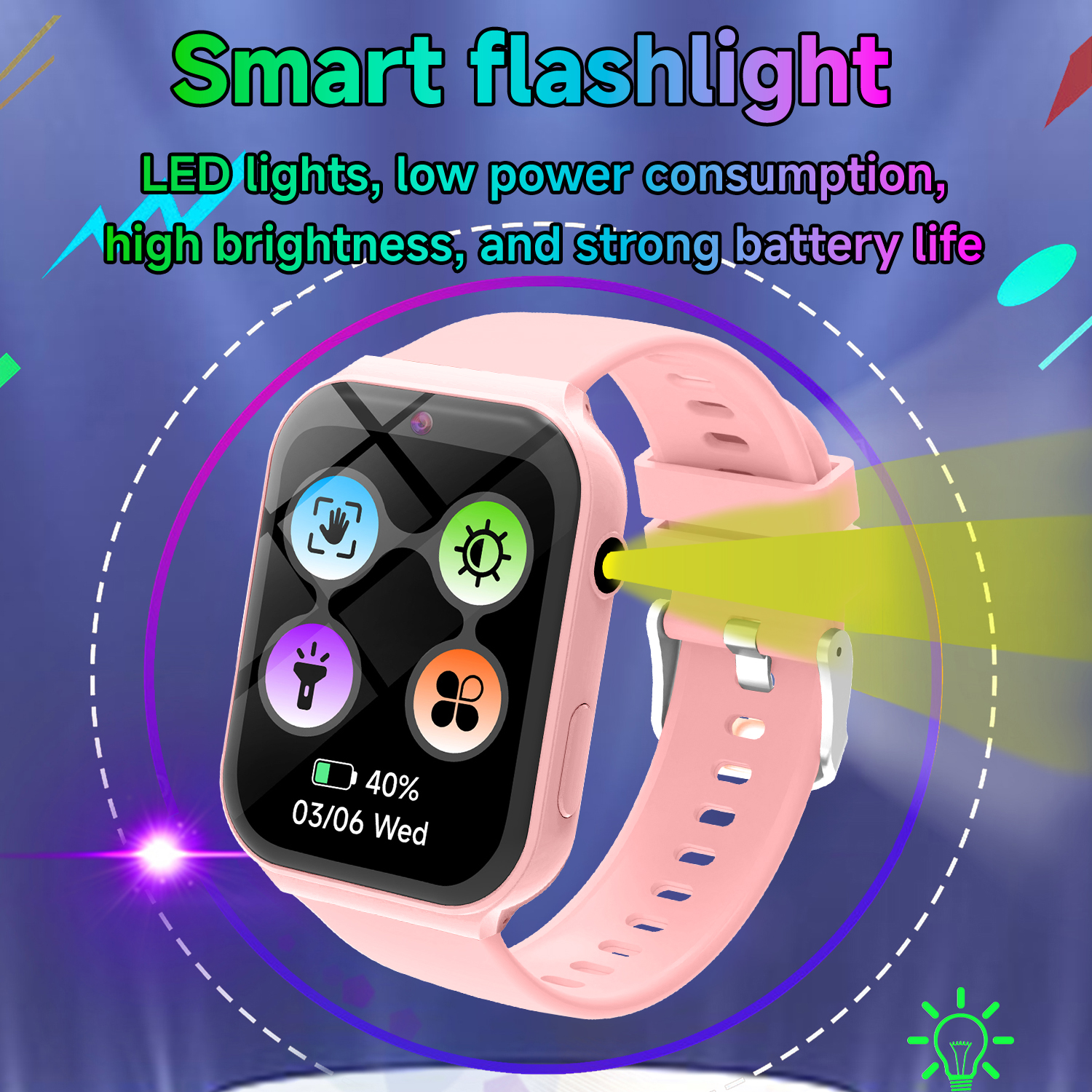 2025 New Smartwatch For Kids HD Camera Flashlight Study Partners Multi Games Calculator Children's Day Birthday Gift Boys Girls
