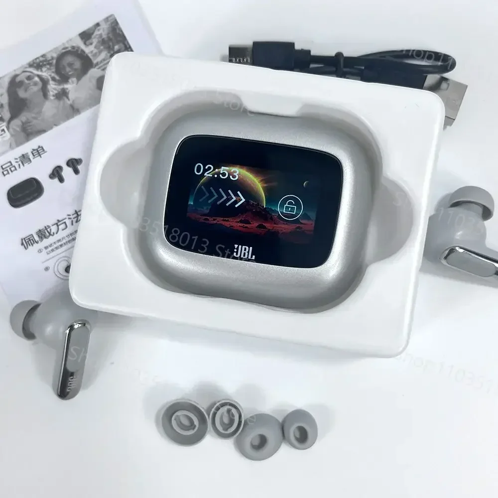 JBL Live Beam 3 True Wireless Bluetooth Earbuds Noise Cancelling Headset with LED Smart Display Box