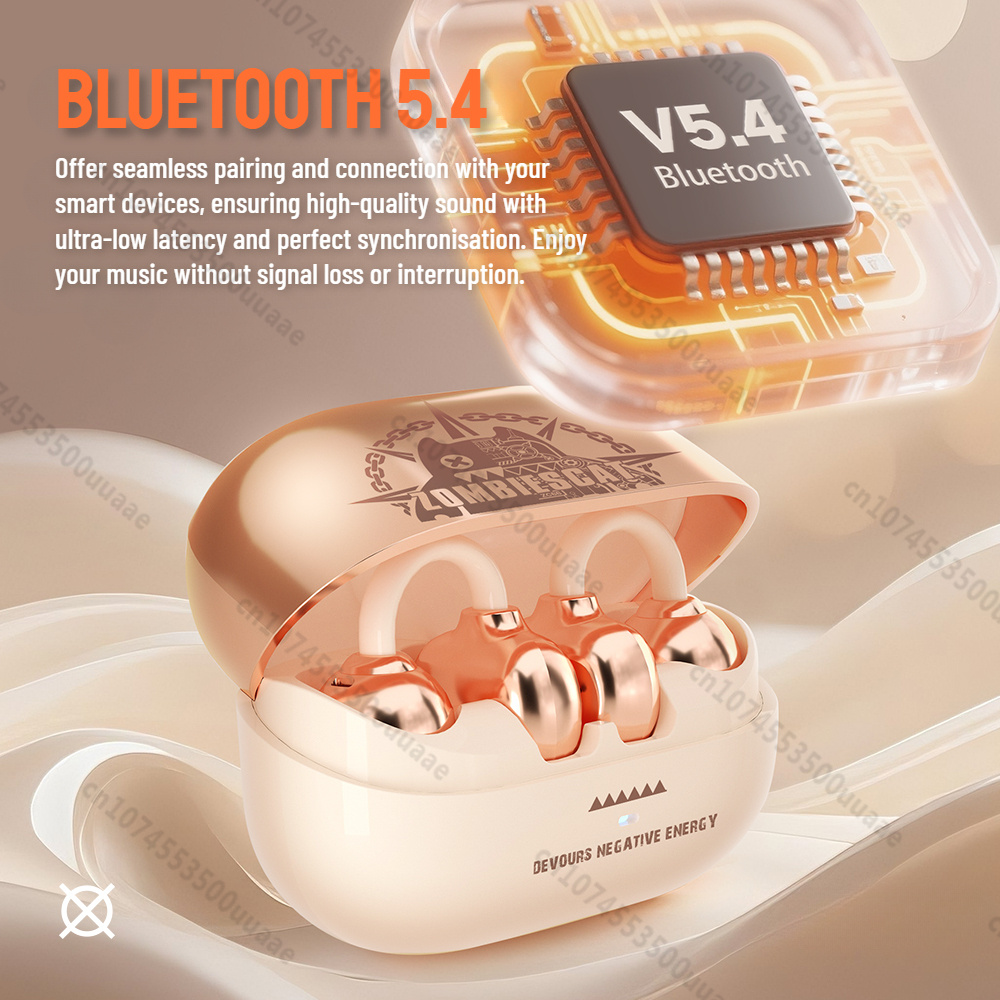 Zombiescat B15 OWS Ear Clip Headphone 360° Immersive Stereo Bluetooth 5.4 Wireless Earphones ENC Clear Call TWS Wireless Earbuds