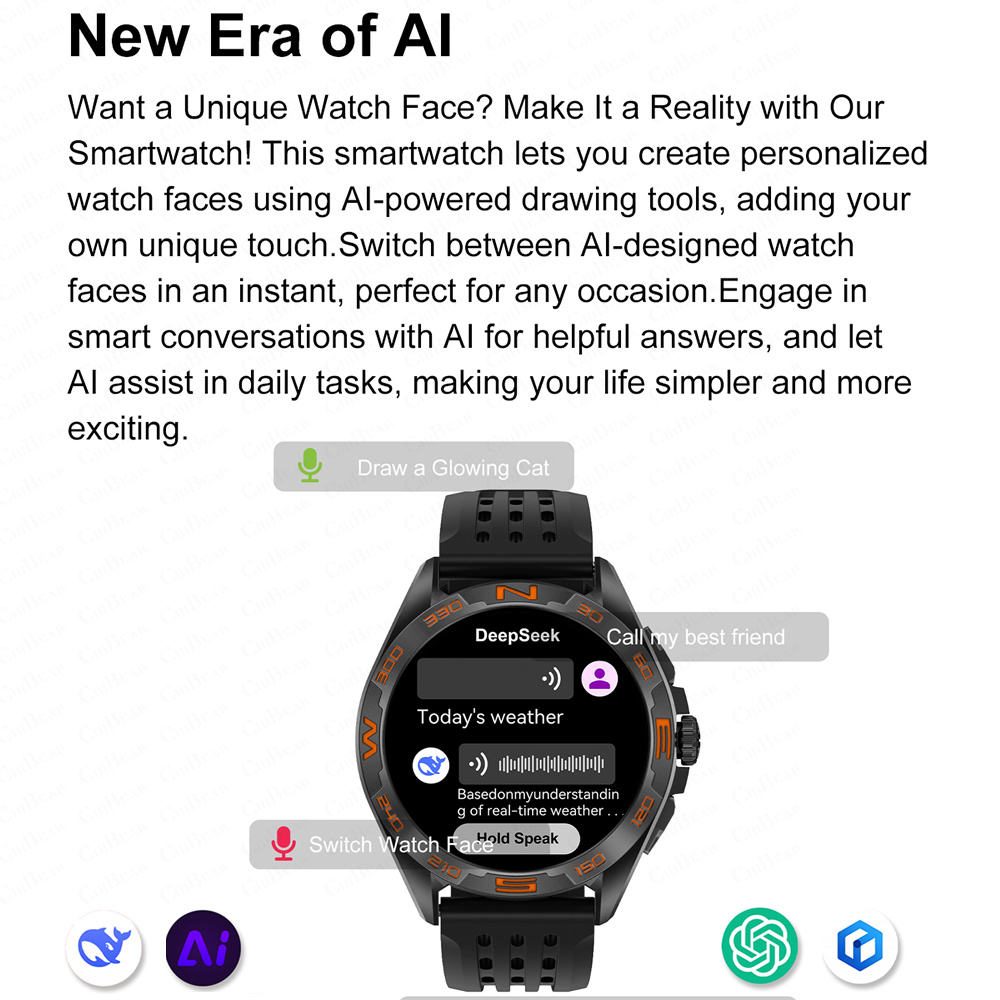 2025 For HUAWEI Smartwatch Men GPS Map Navigation 4G Memory HD Call Recording AMOLED Screen Chatgpt Sports Waterproof SmartWatch