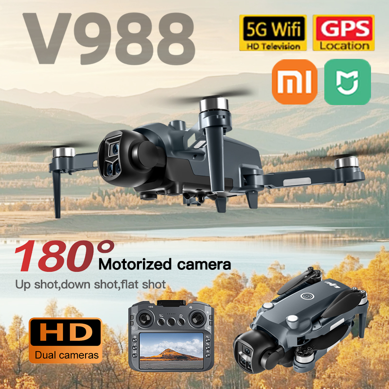 Xiaomi's new V988 5G drone, 4K professional HD dual-camera aerial photography remote control aircraft quadcopter toy dron, 3000m