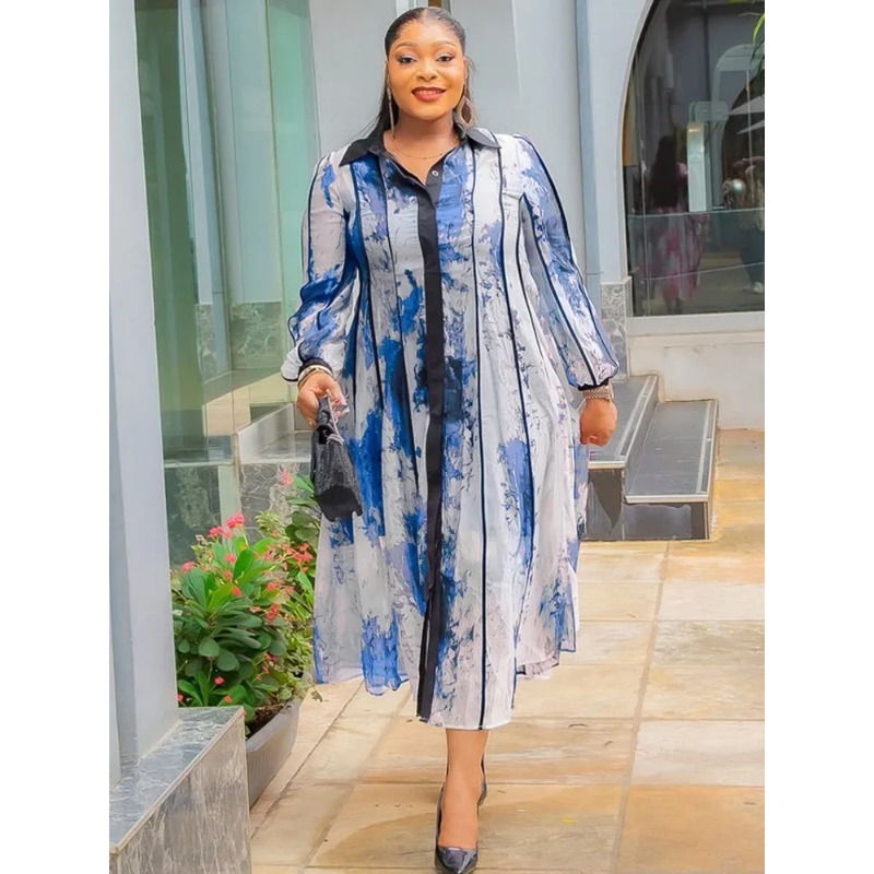 Customized Customized New African Dresses For Women Vetement Femme Dashiki Print Africa Shirt Dress African Clothes Dashiki Anka