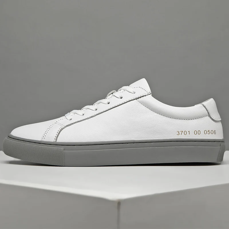 Italian Genuine Leather Men's Shoes 2024 Designer White Shoes Comfy Walking Shoes Lace-up Business Outdoor Zapatos Para Hombre