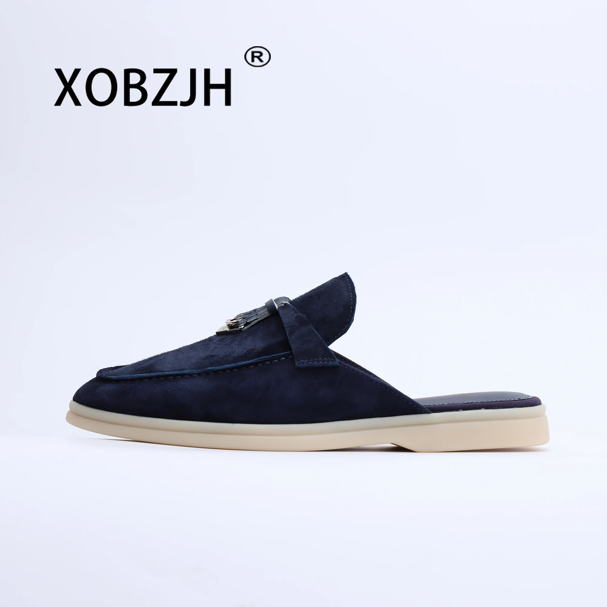 No Logo-Luxury Designer Tassel Suede Leather Loafers for Women 2025 Slip On Slippers Flat Shoes Work Walking Shoes High Quality