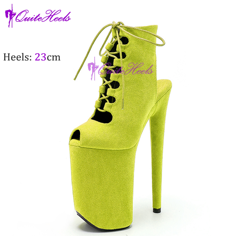 New Luminous 23CM/9Inch Gladiator Women Ankle Boots Sexy Fetish Exotic Stripper Heels Platform  Pole Dance Roman Shoes