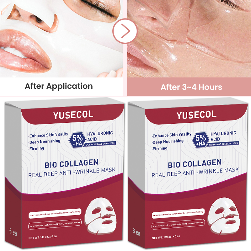 Korean Bio Collagen Anti-aging Face Mask Hyaluronic Acid Deep Hydrating Moisturizing Whitening Lightening Facial Skin Care