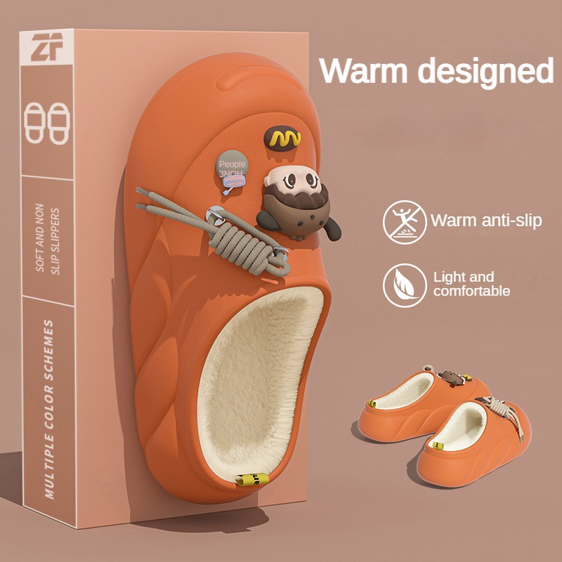 Cute Girl Eva Warm Winter Women Slippers 2024 Home Cotton Shoes Sweet Women's Slippers For Home