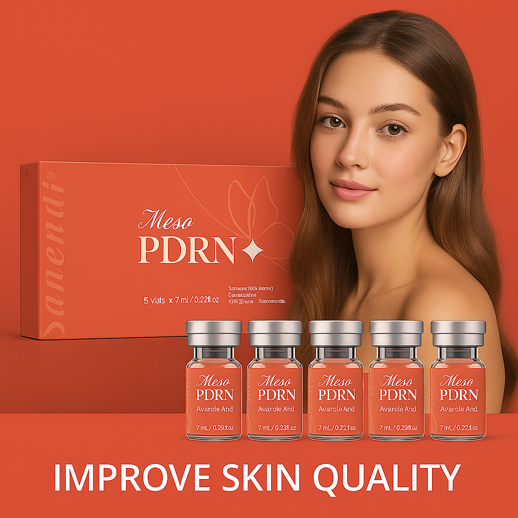 Sanendi PDRN Salmon DNA Serum for Facial Dr.Pen Hydro Glow Vitamin C Skin Booster Brighten Korean Skincare Hydration 7ml*5