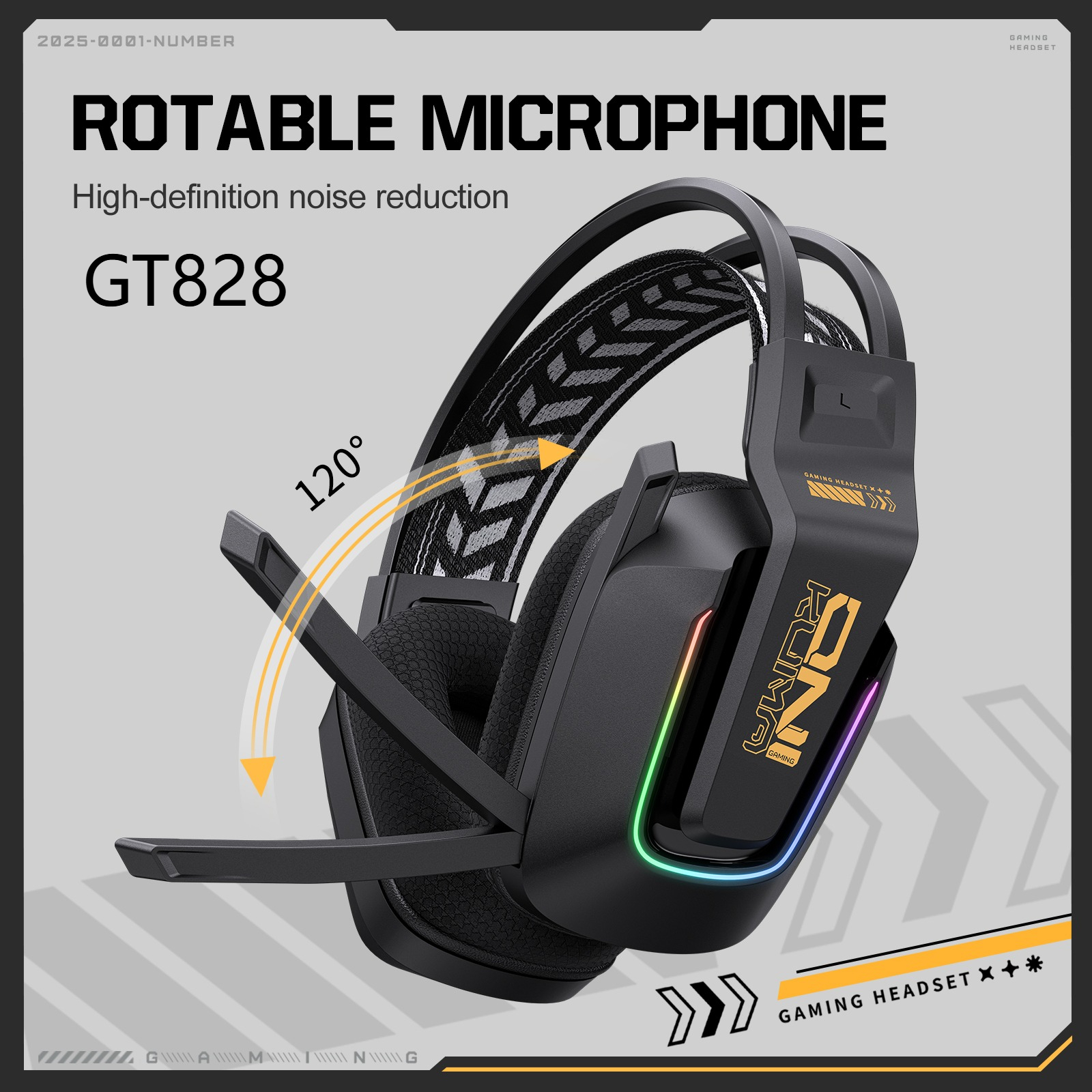 ONIKUMA GT828 Bluetooth Headset Four-mode Connection Over Ear HIFI Stereo Wireless Gaming Headsets with Mic for PC Laptops PS5