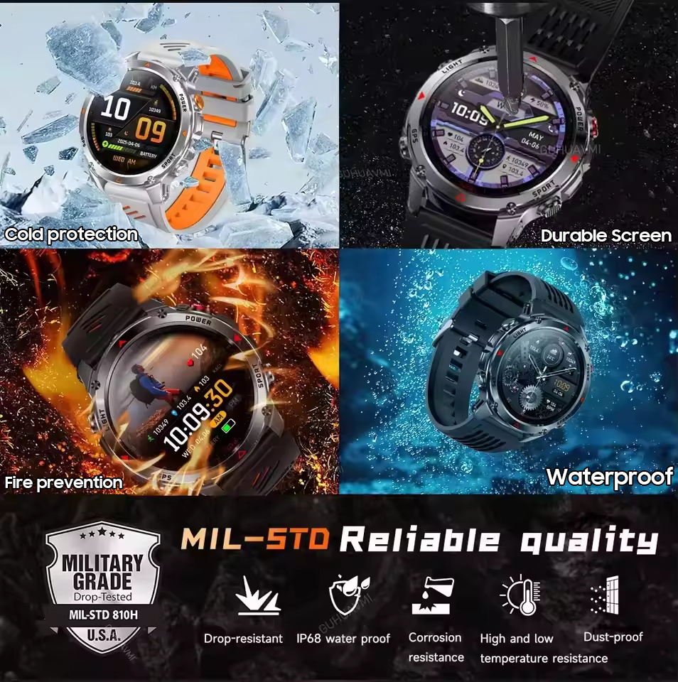 2025 New Professional GPS Sports Smart Watch Outdoor RIDE Run GPS track Swim Watchs Compass Altimeter 3ATM Sports Bracelets Men