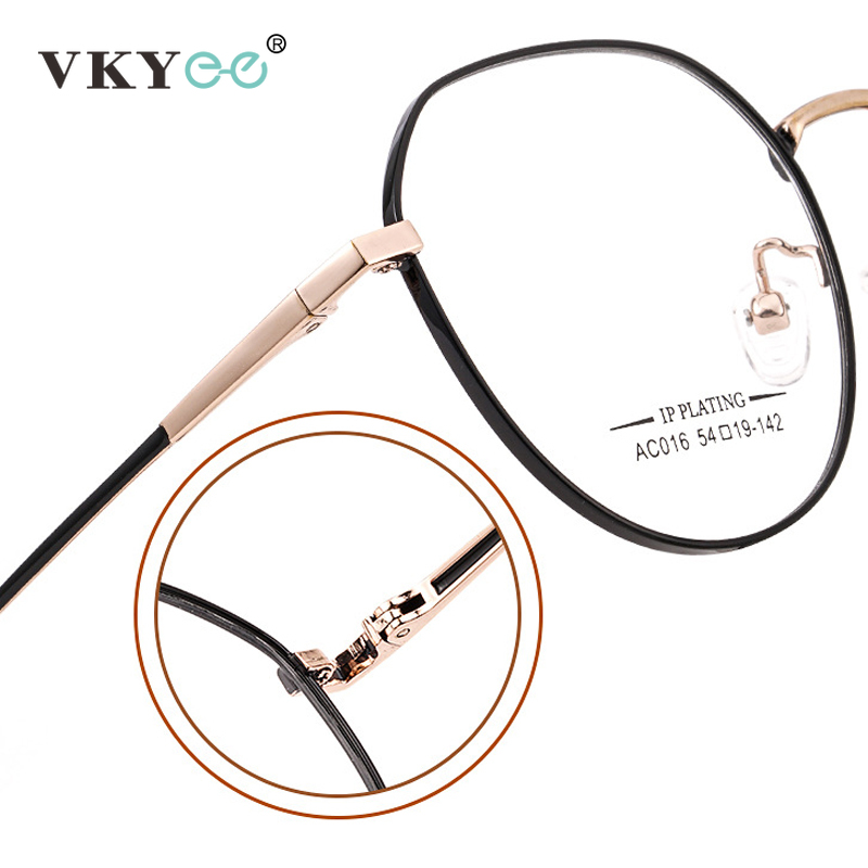 VICKY New Retro Geometric Ellipse Simple Design Women's Anti-Blue Light Reading Glasses Customizable Prescription AC016