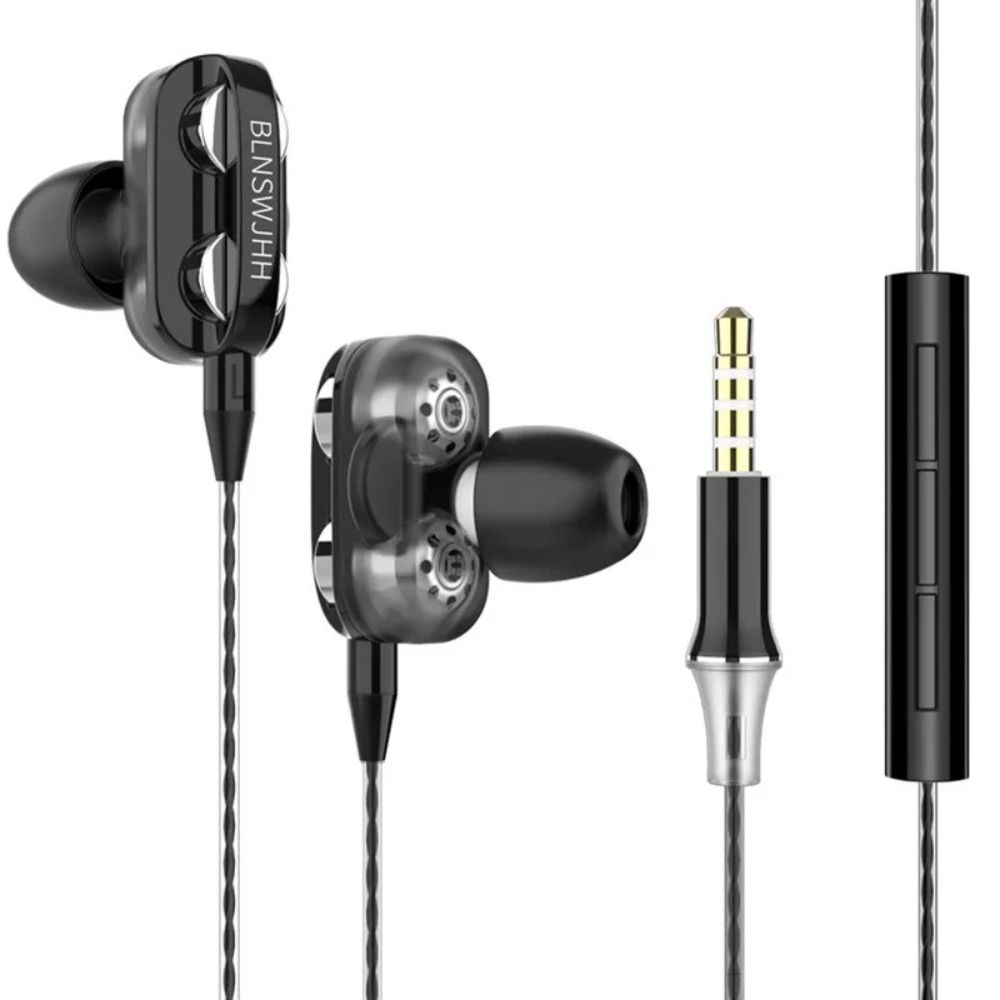 6D In-Ear Stereo High Bass Headphone In-Ear 3.5MM Wired Earphones Metal HIFI Earpiece with MIC for Xiaomi Samsung Huawei Phones