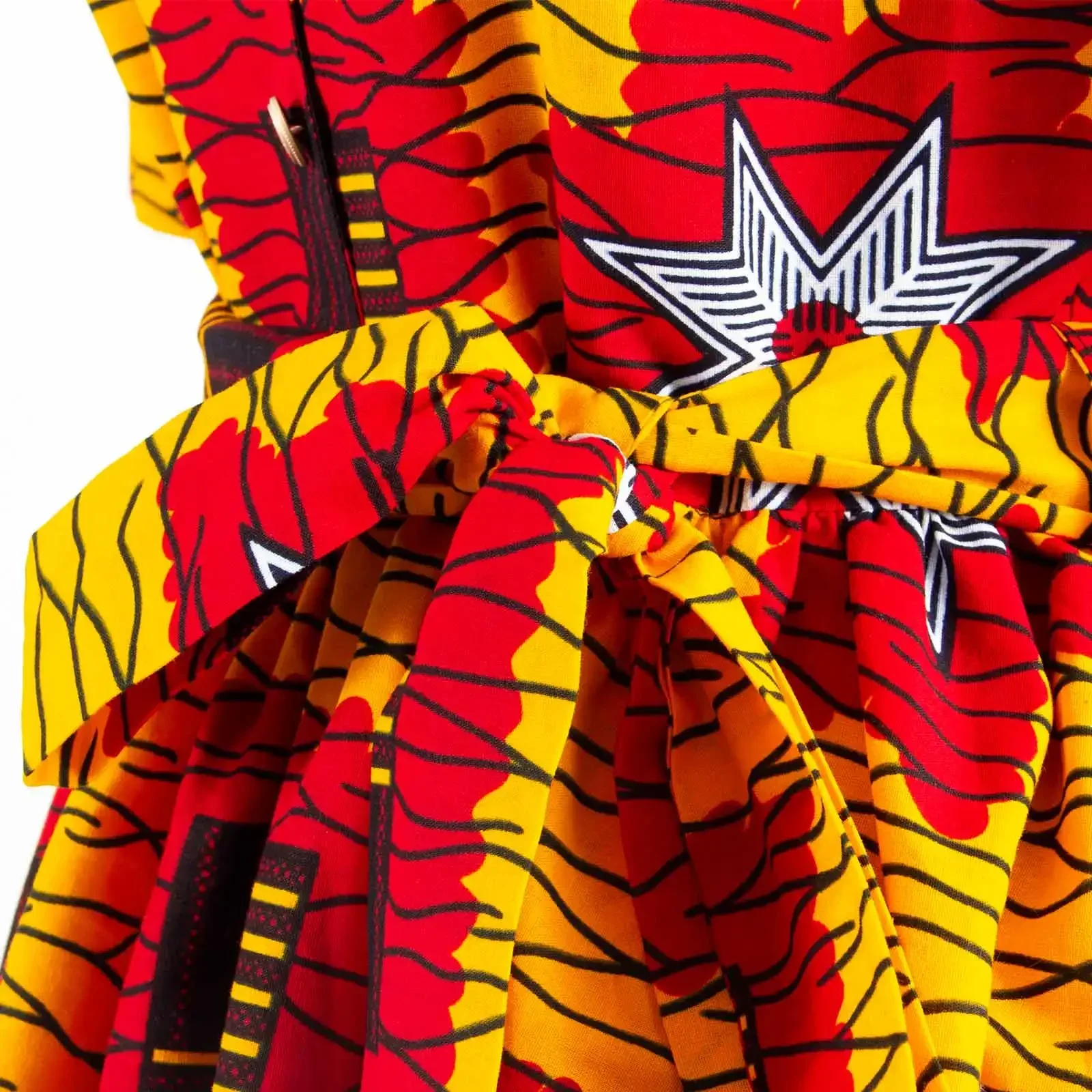 African Dresses for Women Short Sleeve V-neck High Waist Ankara Fabric Print Formal Dress Pure Cotton Bazin Riche Dress S2025072