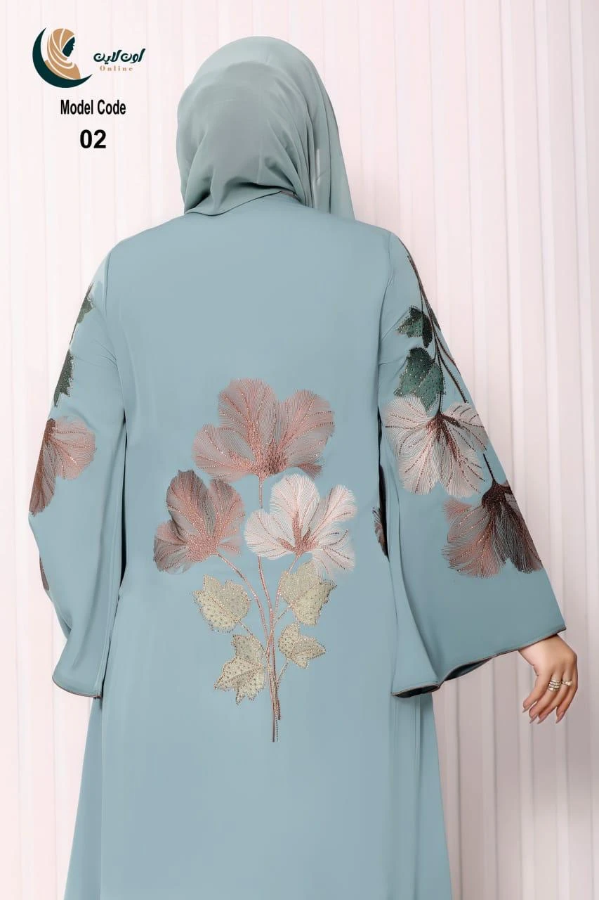 Designer Embroidered Maxi Abaya with Hood