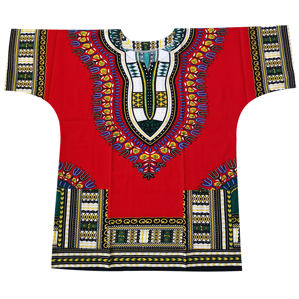 (Fast shipping) New fashion design african traditional printed 100% cotton Dashiki T-shirts for unisex (MADE IN THAILAND)