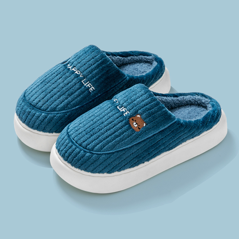 Cotton slippers for women, winter new style, indoor living, warm home, woolen slippers for men, autumn and winter