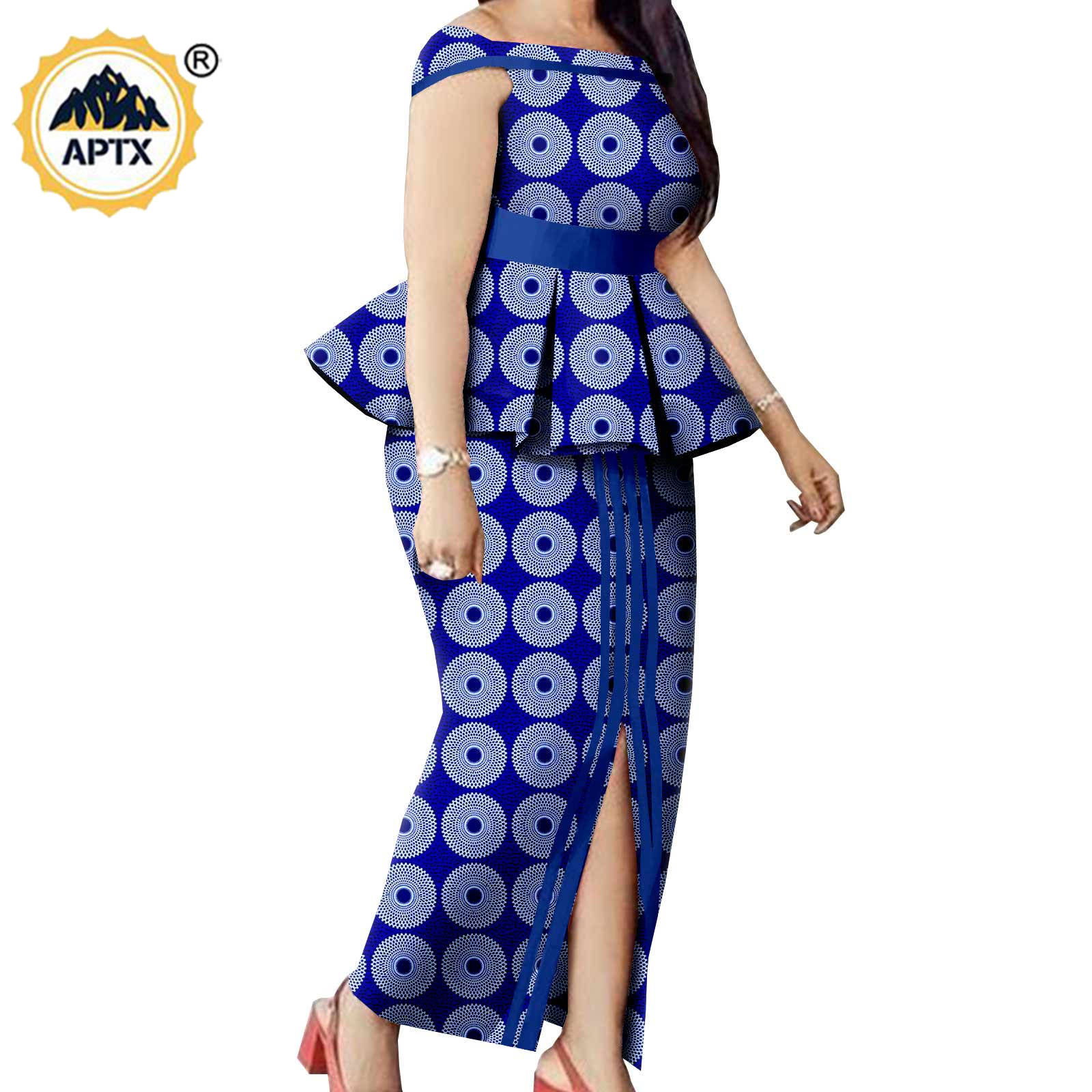 Matching Couple Outfits Men Shirts and Pants Sets Dashiki African Dresses for Women Top and Split Skirts for Wedding Y23C006