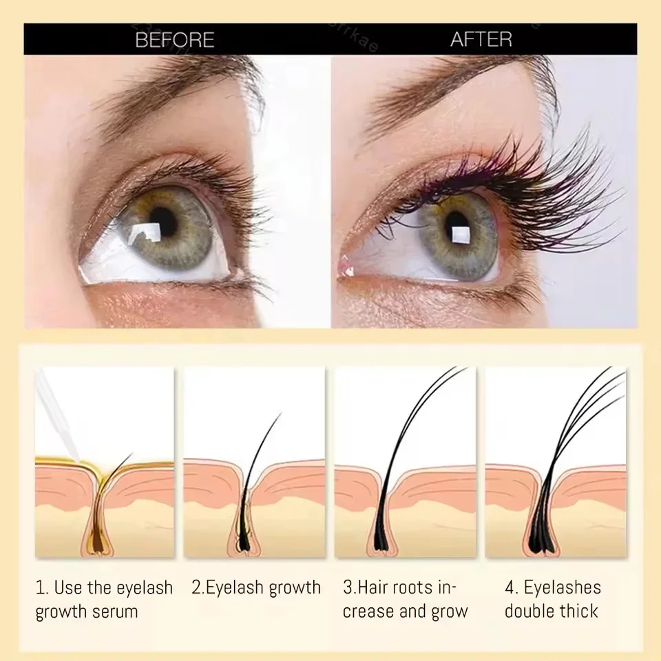 Fast Eyelash Growth Serum 7 Days Natural Eyelash Enhancer Longer Fuller Thicker Curling Lash Treatment Eye Care Products Makeup