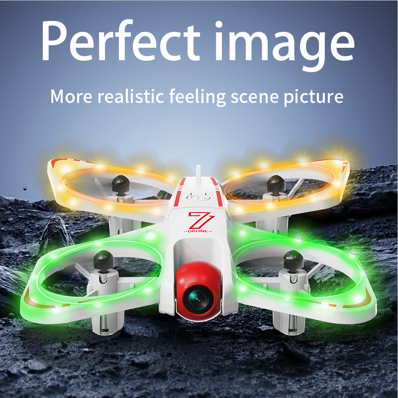 CZ07 RC Quadcopter Drone: 4K Dual-Camera WiFi, 360° Stunts, Rotating Color Lights, Optical Flow, Kids Toy Gift