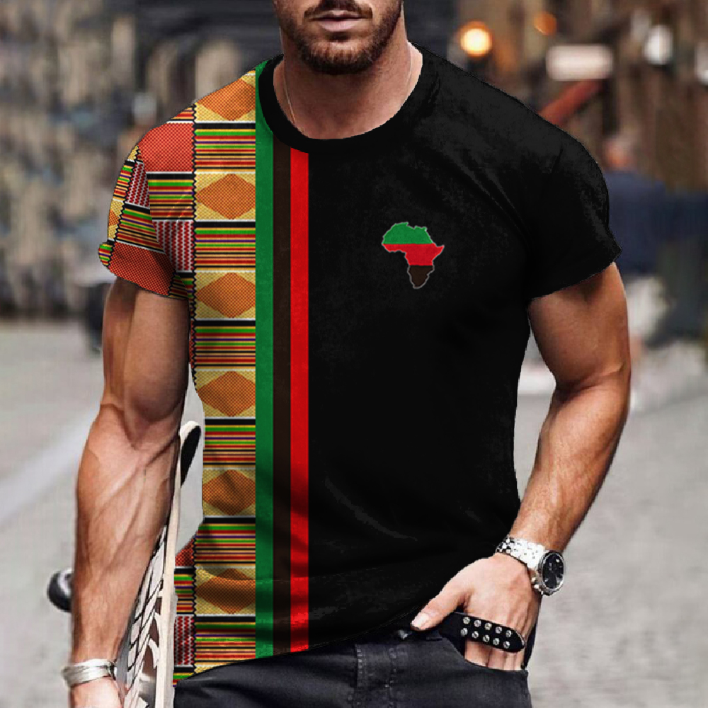 New T Shirt Man Ethnic Tribal Dashiki T-Shirts African Patterns 3D Print Men Short Sleeve 0 Neck Harajuku Y2k Tees Tops Clothing