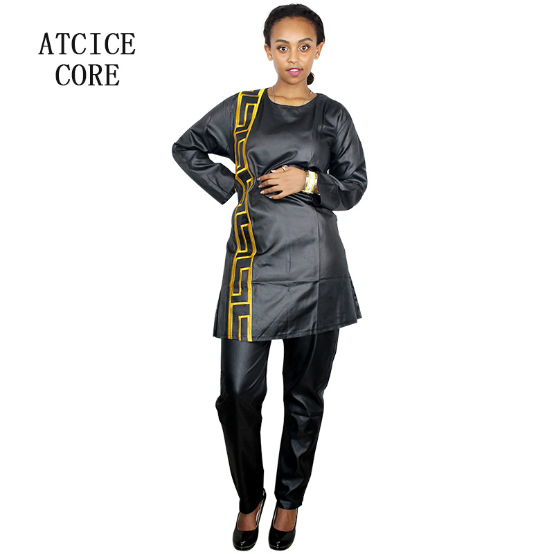 African Dress for Women Plus Size Embroidery Wedding Guest Long Maxi Dress with Pants