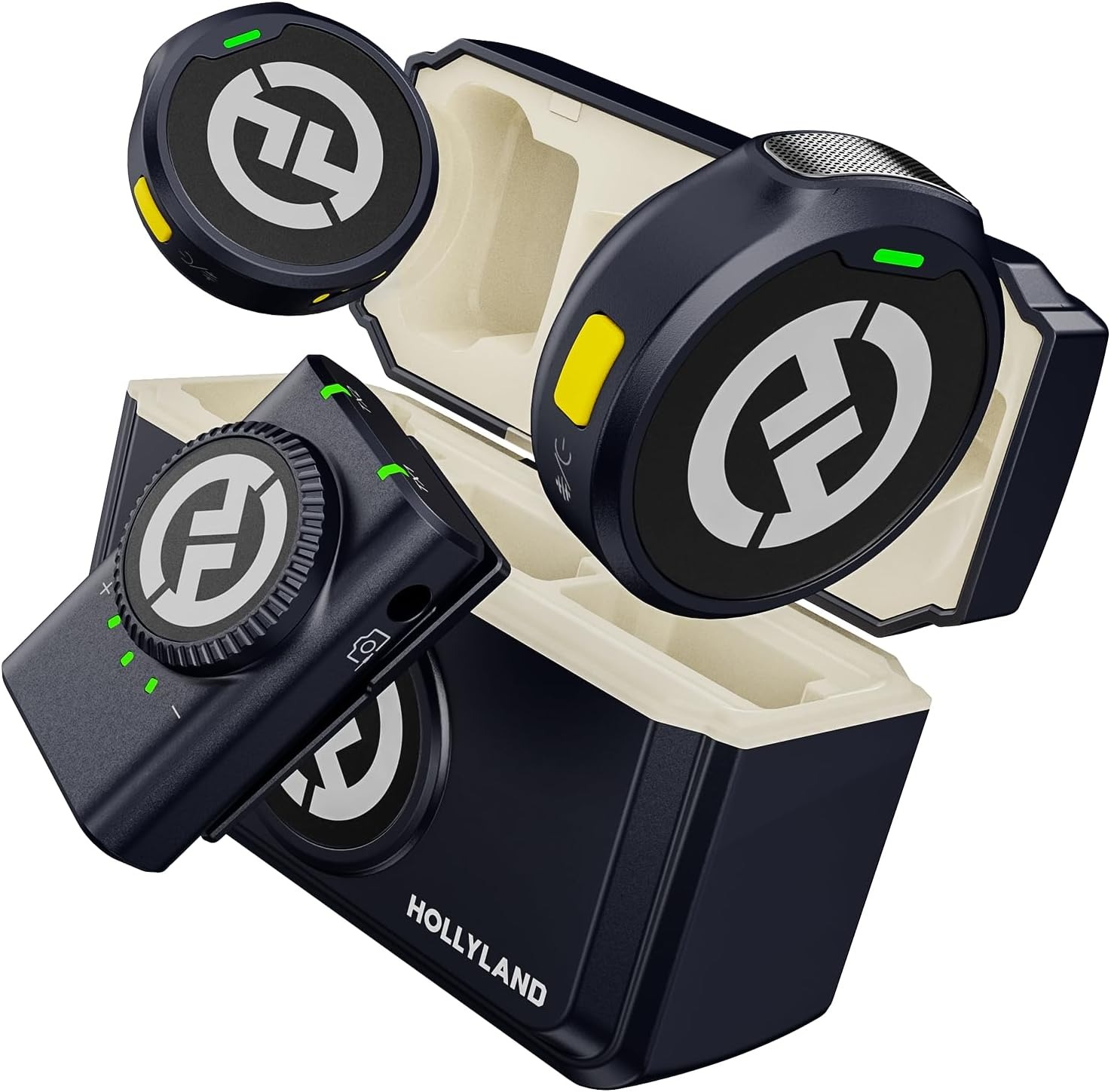 Hollyland LARK M2 Wireless Lavalier Microphone for iPhone Camera 300m Range Noise Cancellation 30H Battery for Photography Vlog