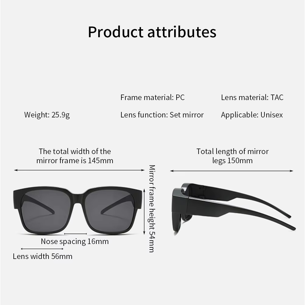 New Fashion Polarized Sunglasses Cover Over Myopia Prescription Glasses Portable Men Women Vintage Fishing Driving Eyewear