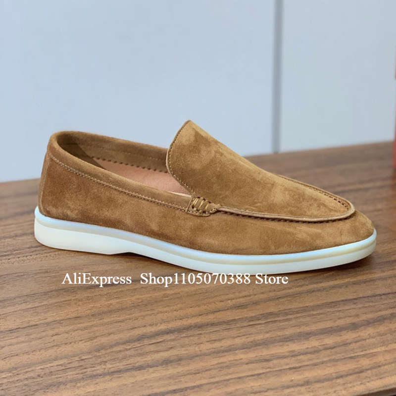 large size 35-51 highquality all Genuine leather walking men's loafers sheepskin Casual comfortable Sheep suede men's shoes