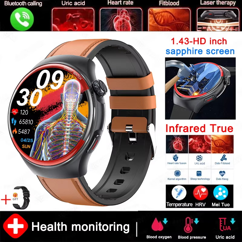 2025 For HUAWEI New High-Precision Laser Detection Smart Watch Men HRV Blood pressure Heart Rate NFC HD call Health Sports Watch