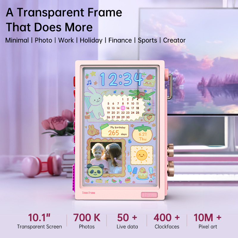Divoom Times Frame 10.1'' Gaming Screen WiFi Smart HD Pixel Display, DIY Clock, Crypto/Stock Ticker, Weather Calendar Desk Gift