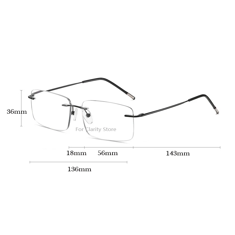 Business  Anti-blue Progressive Multifocal Reading Glasses Women Frameless Elderly Eyewear Men Protable Presbyopic Glasses