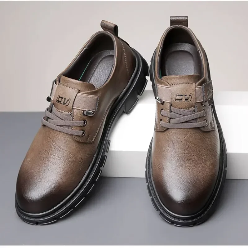 Men Casual Shoes Work Shoes Slip-on Shoes Comfortable Leather Shoes Loafers Work Labor Protection Outdoor Casual Leather Shoes