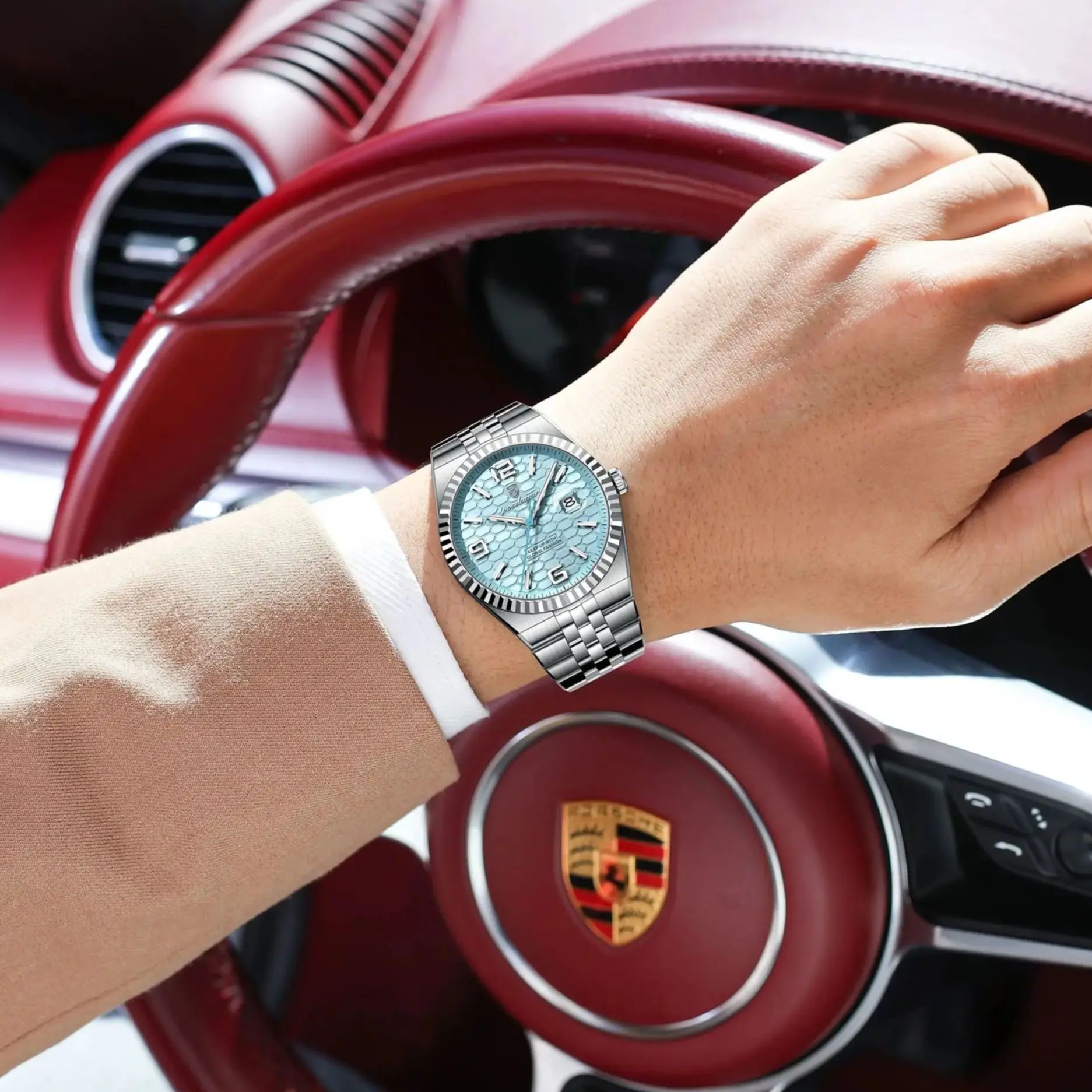 POEDAGAR High Quality Original Men Clock Waterproof Luminous Date Luxury Man Watch Stainless Steel Quartz Men's Watches Male+Box